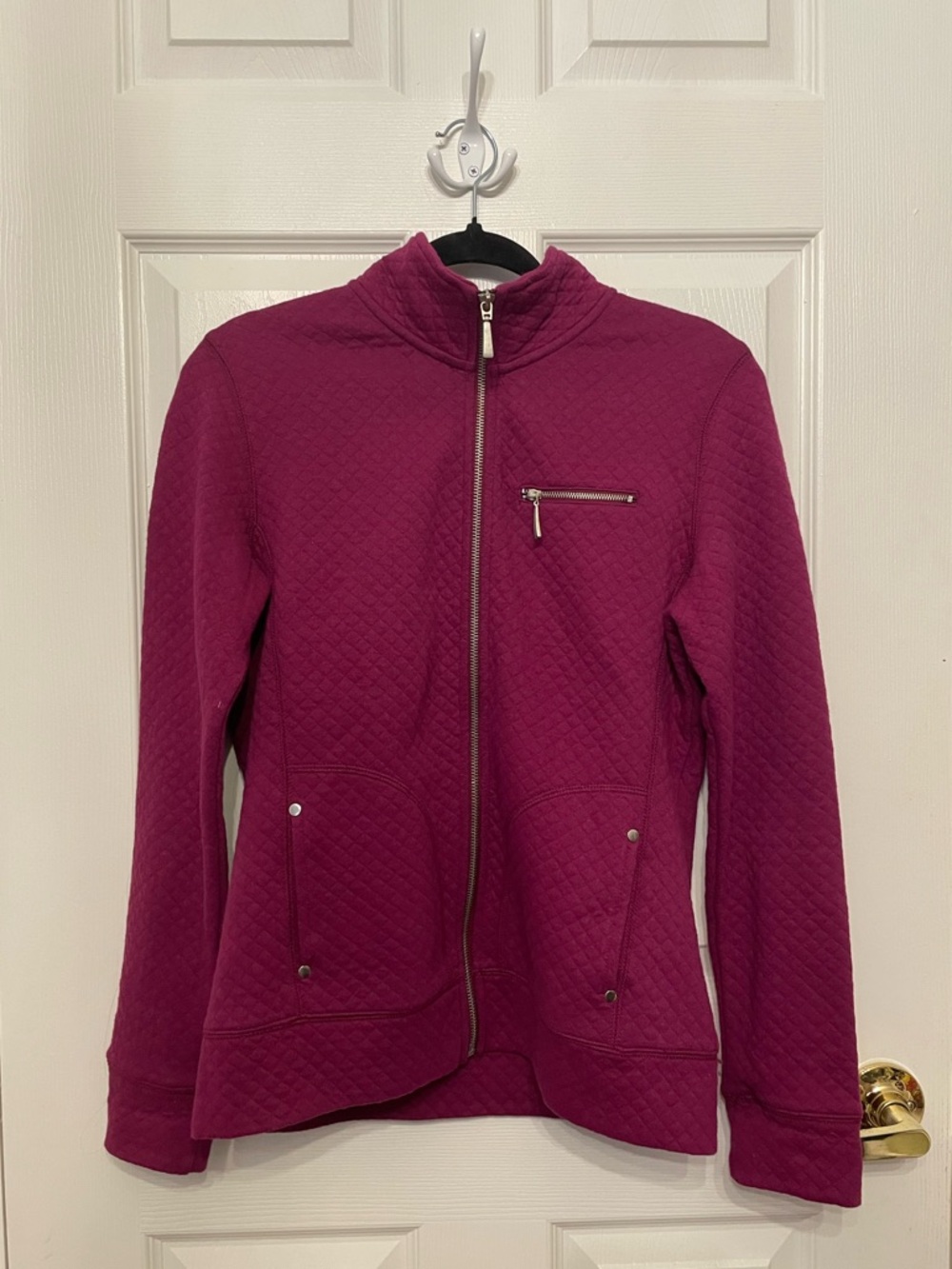 Style & Co Quilted Zip-Front Jacket - Magenta